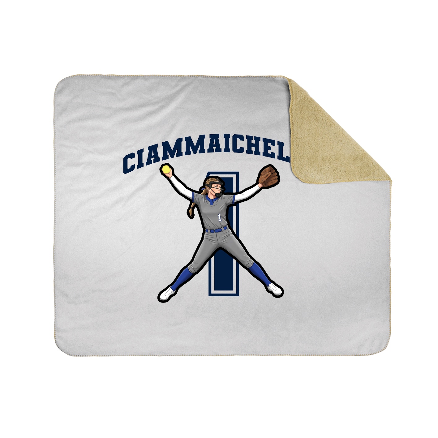Throw Blanket — Number in White