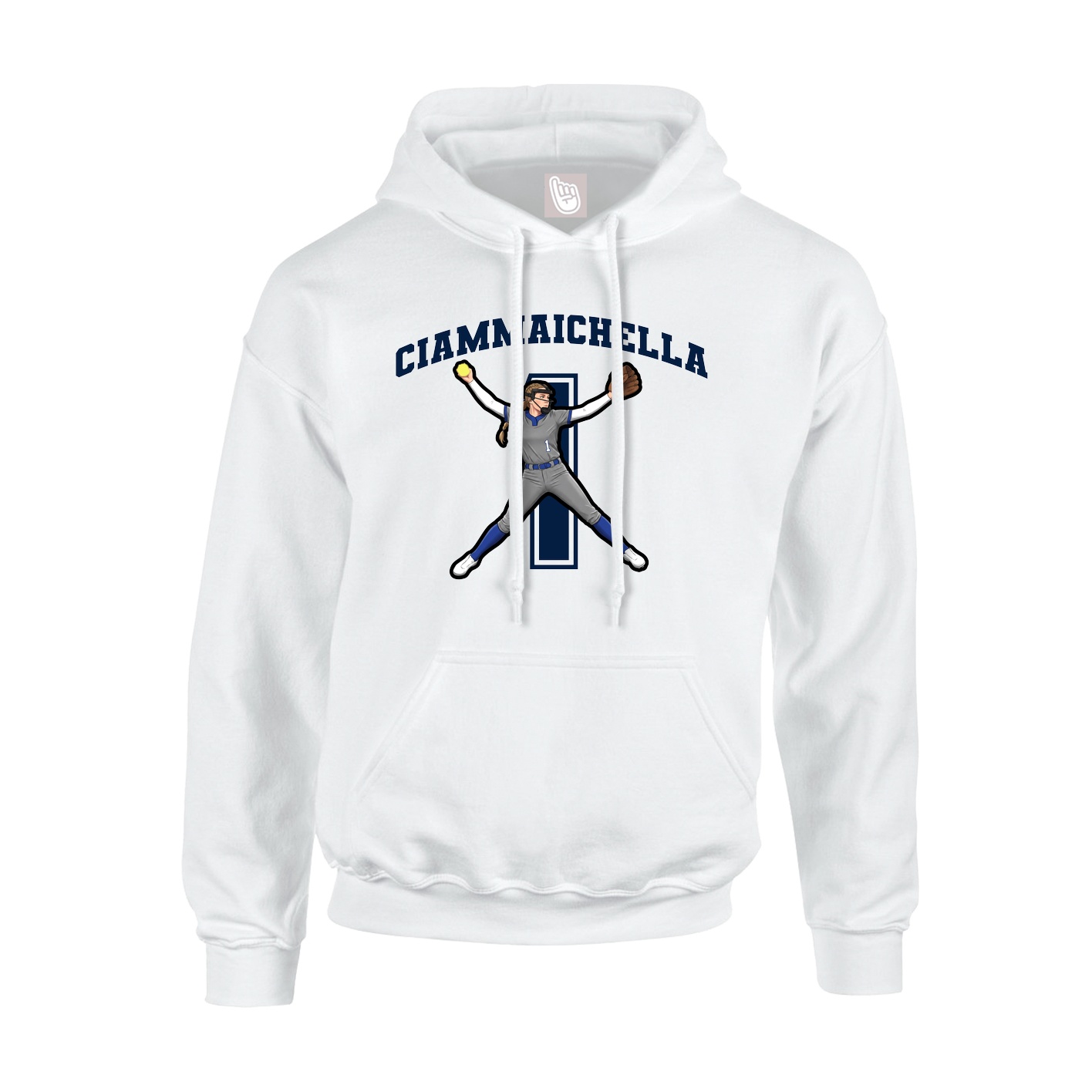 Hoodie — Number in White