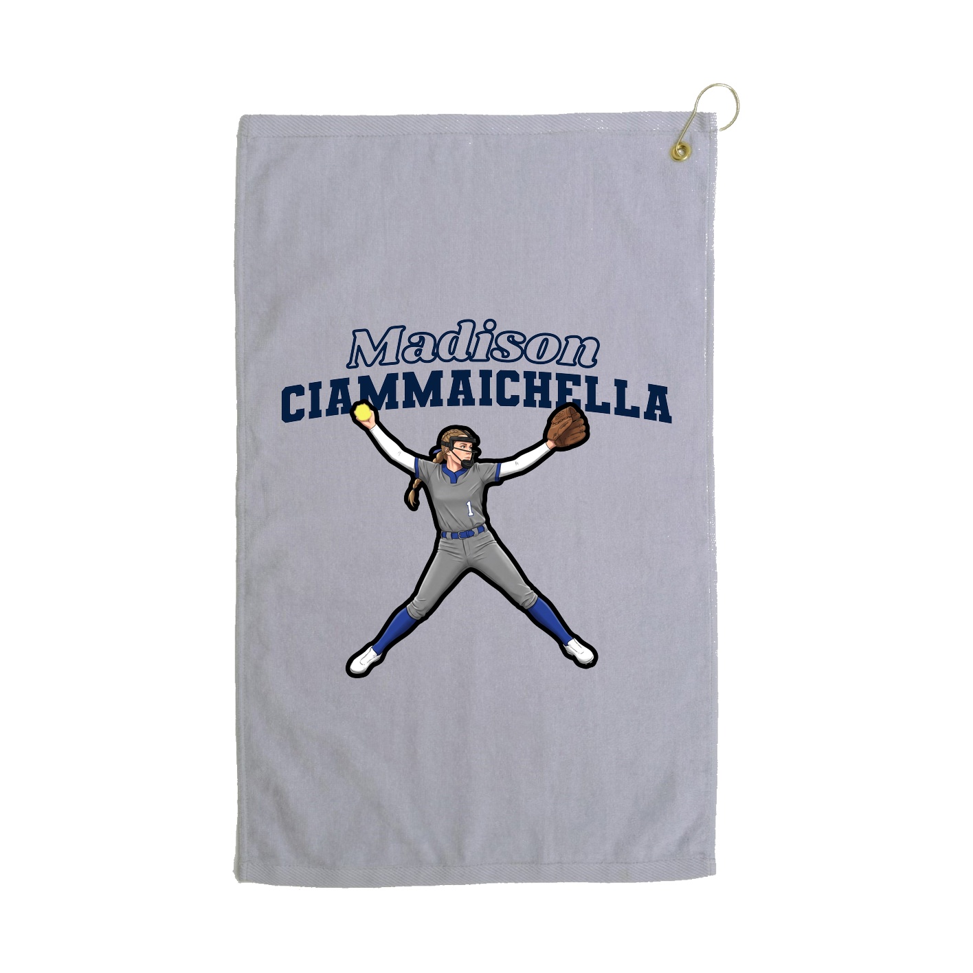 Golf Towel — Name Arch in Grey
