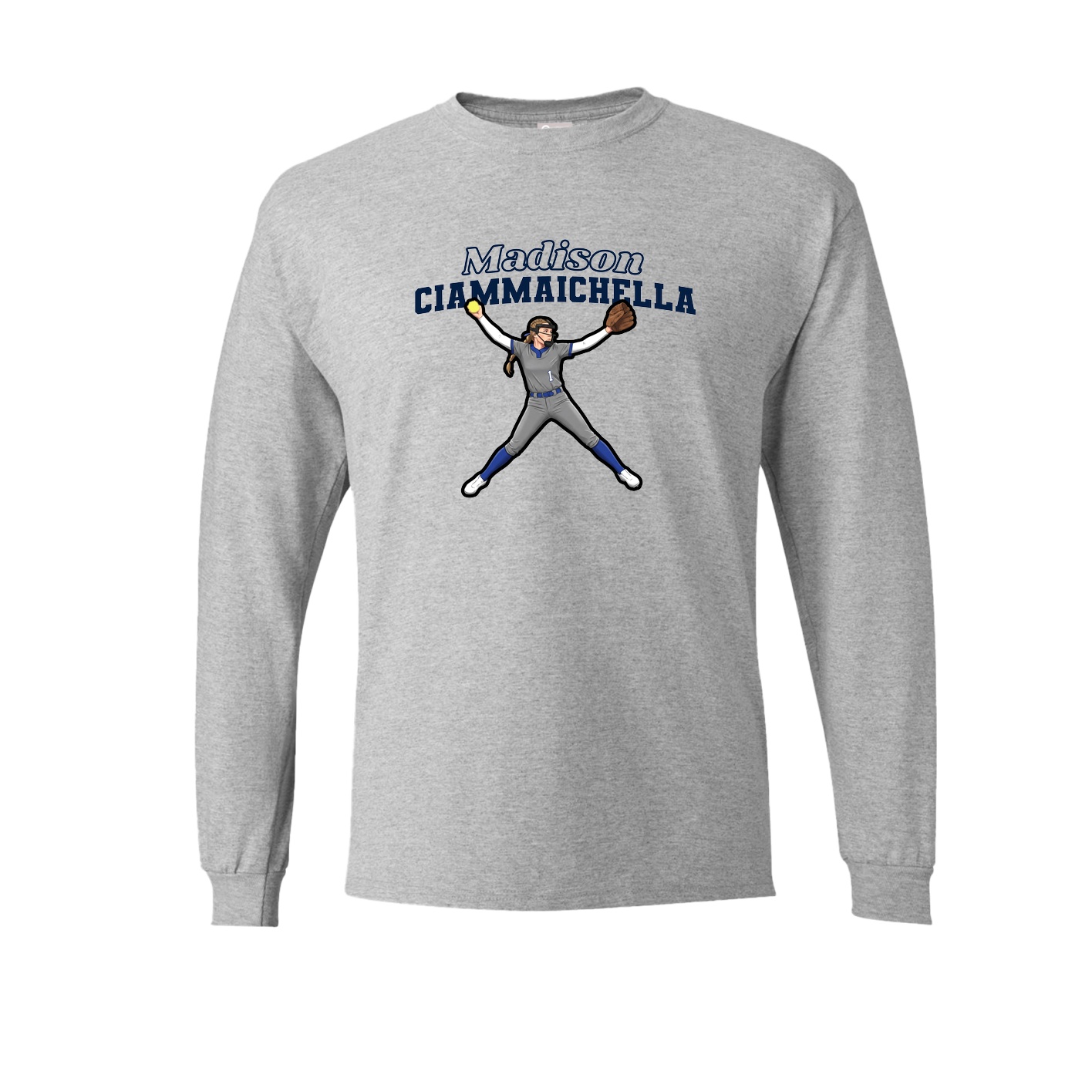 Long Sleeve Tee — Name Arch in Grey