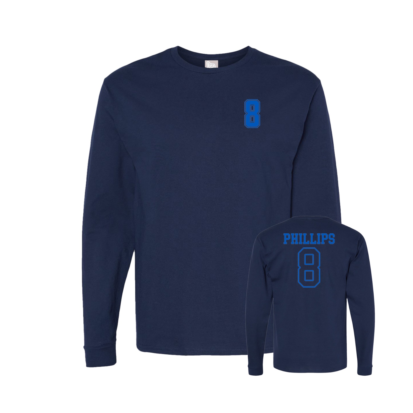 Long Sleeve Tee — Chest Back in Navy
