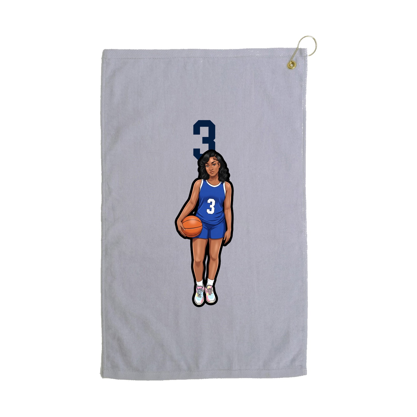 Golf Towel — Number Top in Grey