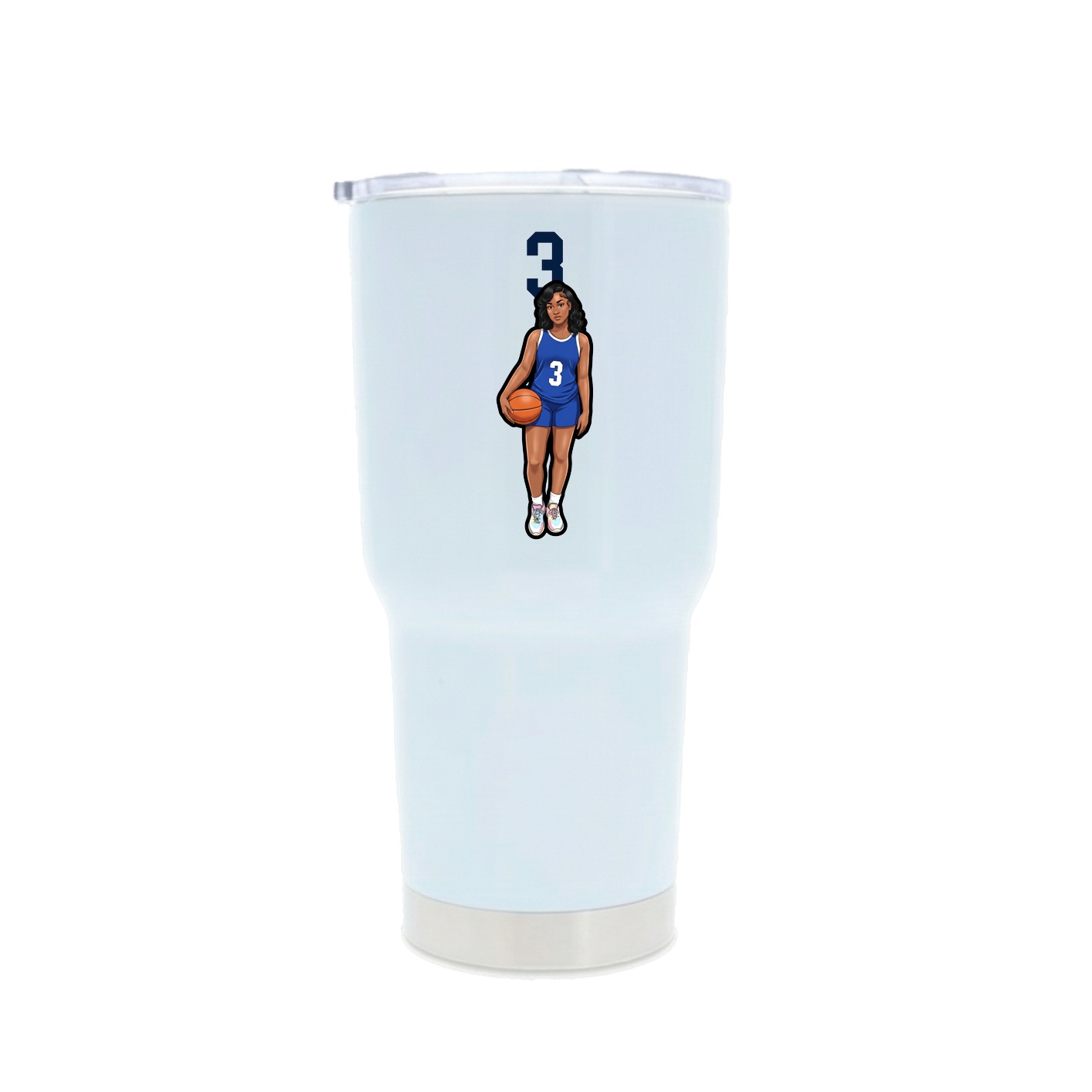 30oz Stainless Steel Tumbler — Number Top in White