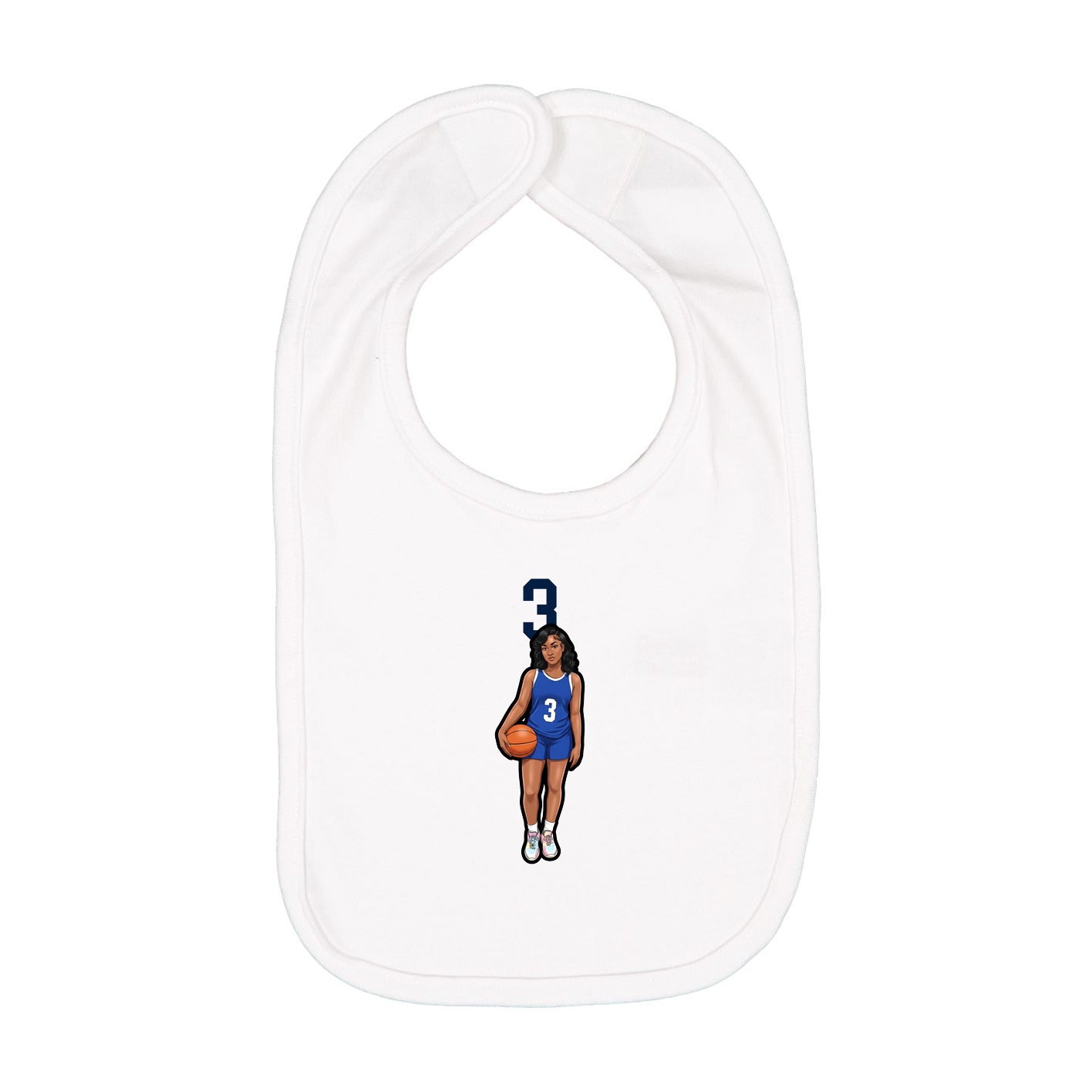 Infant Bib — Number Top in White