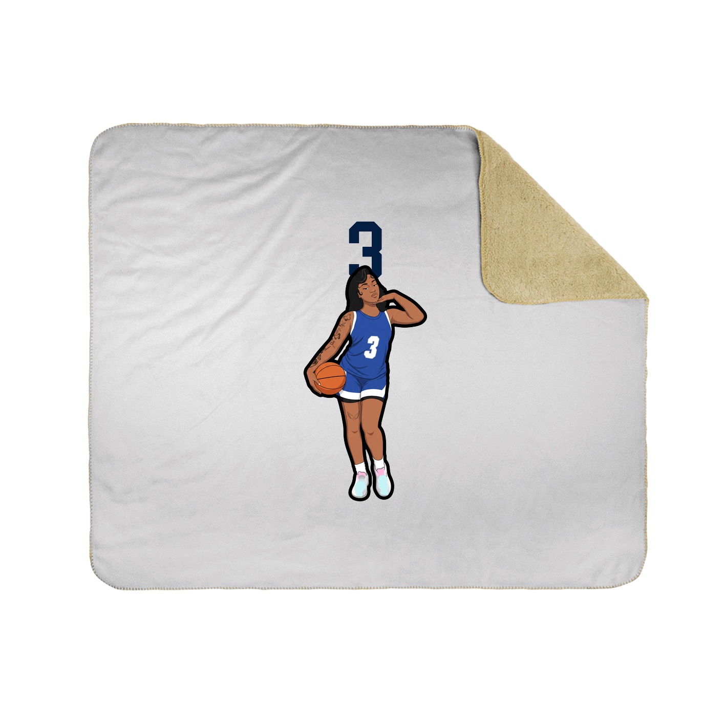 Throw Blanket — Number Top in White