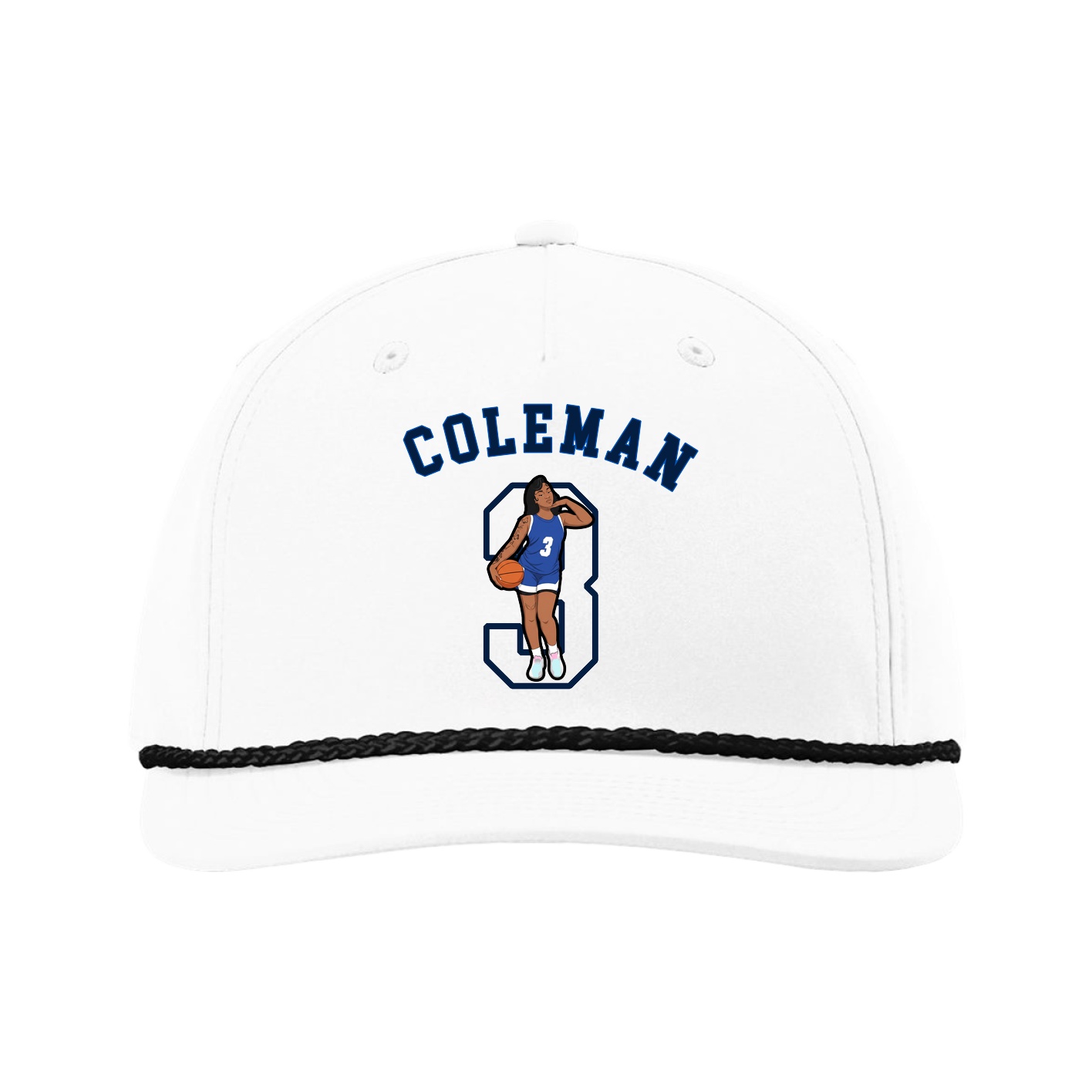 Five-Panel Classic Rope Cap — Shirsey Arch in White