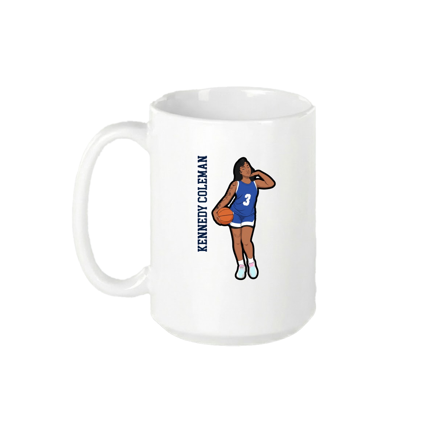 15oz Coffee Mug — Name Vertical in White