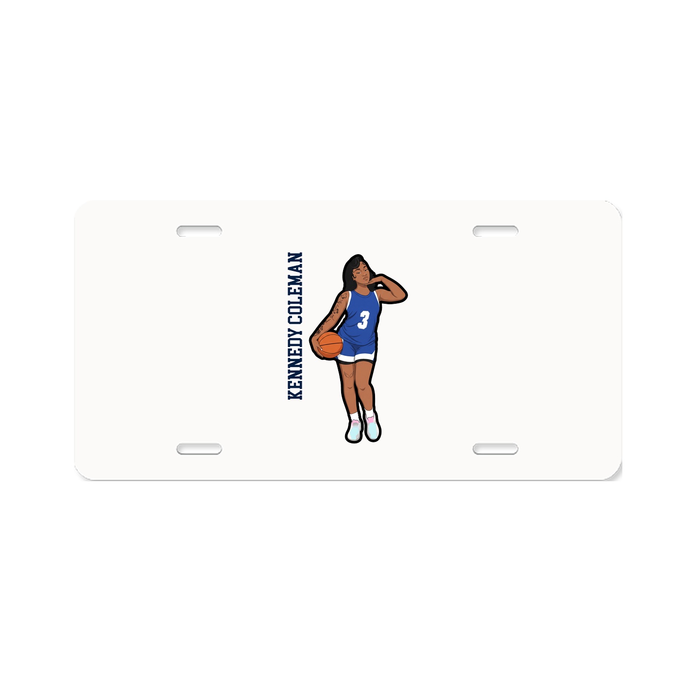 License Plate — Name Vertical in Classic