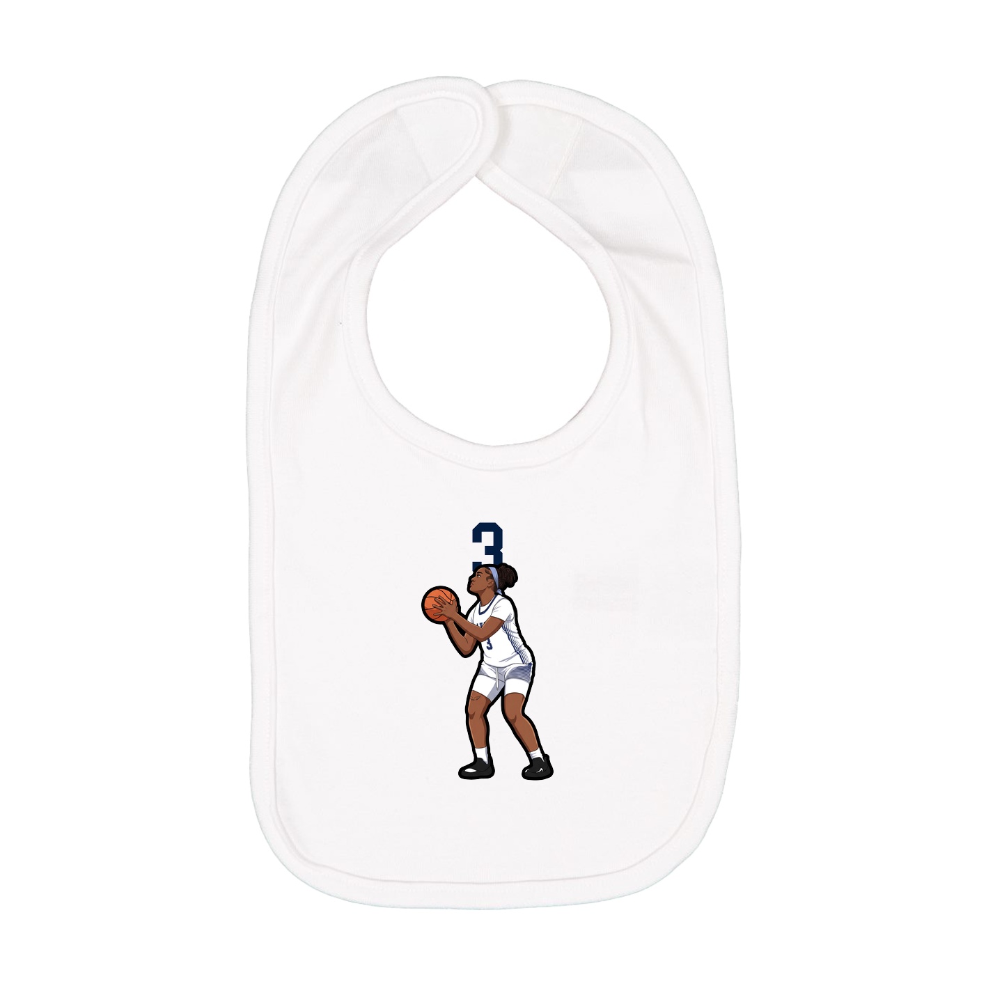 Infant Bib — Number Top in White