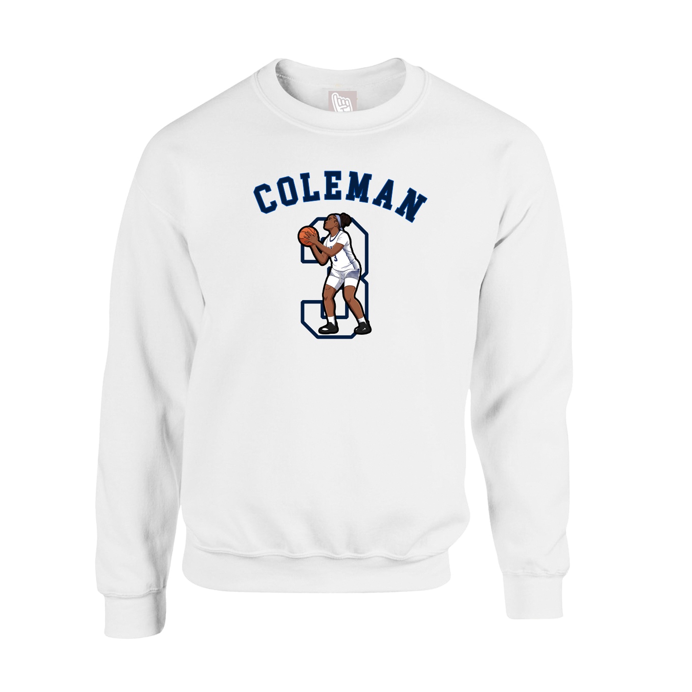 Fleece Crew — Shirsey Arch in White
