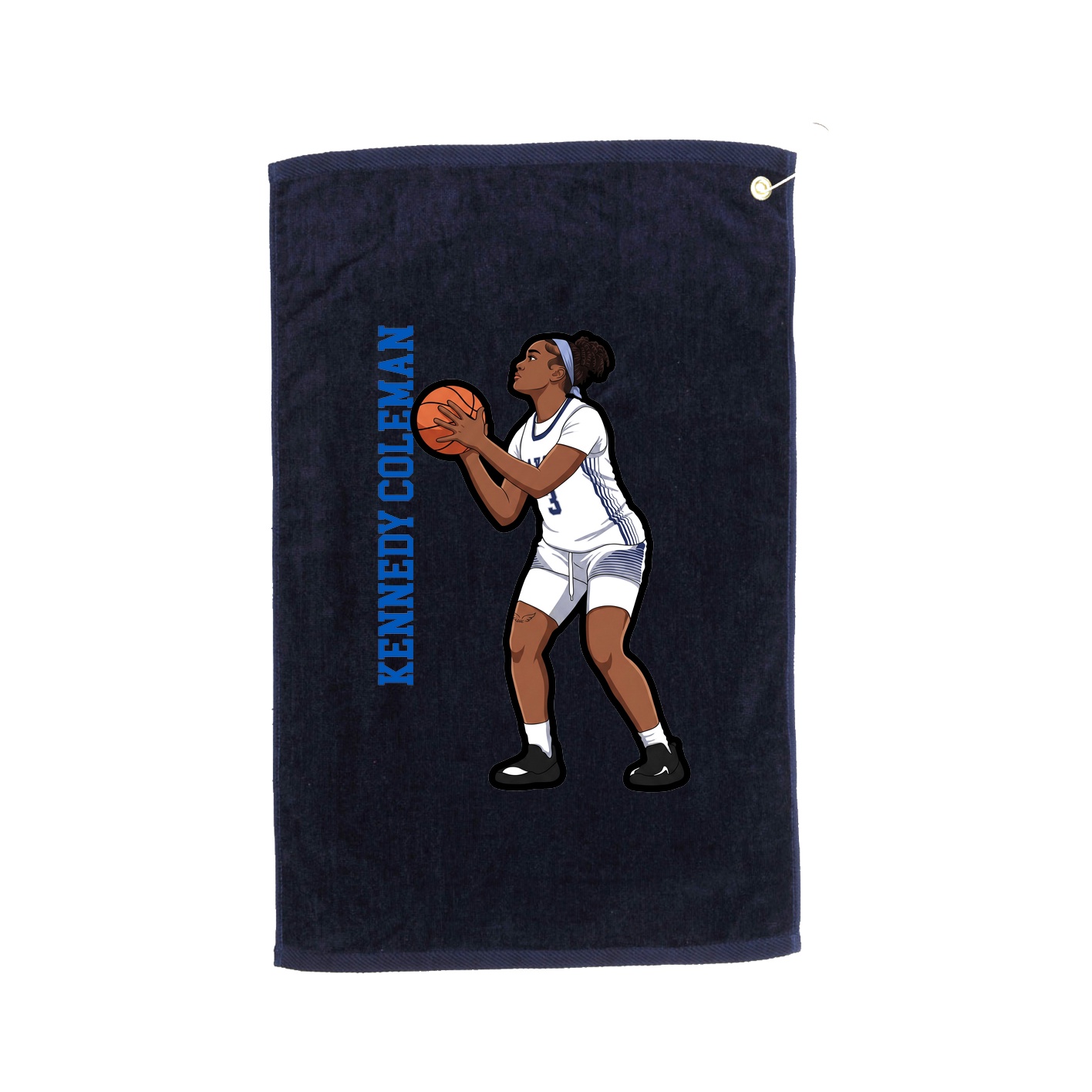 Golf Towel — Name Vertical in Navy