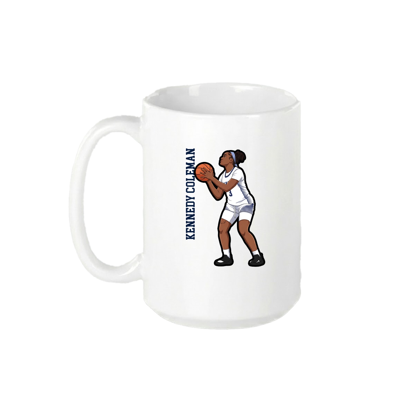 15oz Coffee Mug — Name Vertical in White