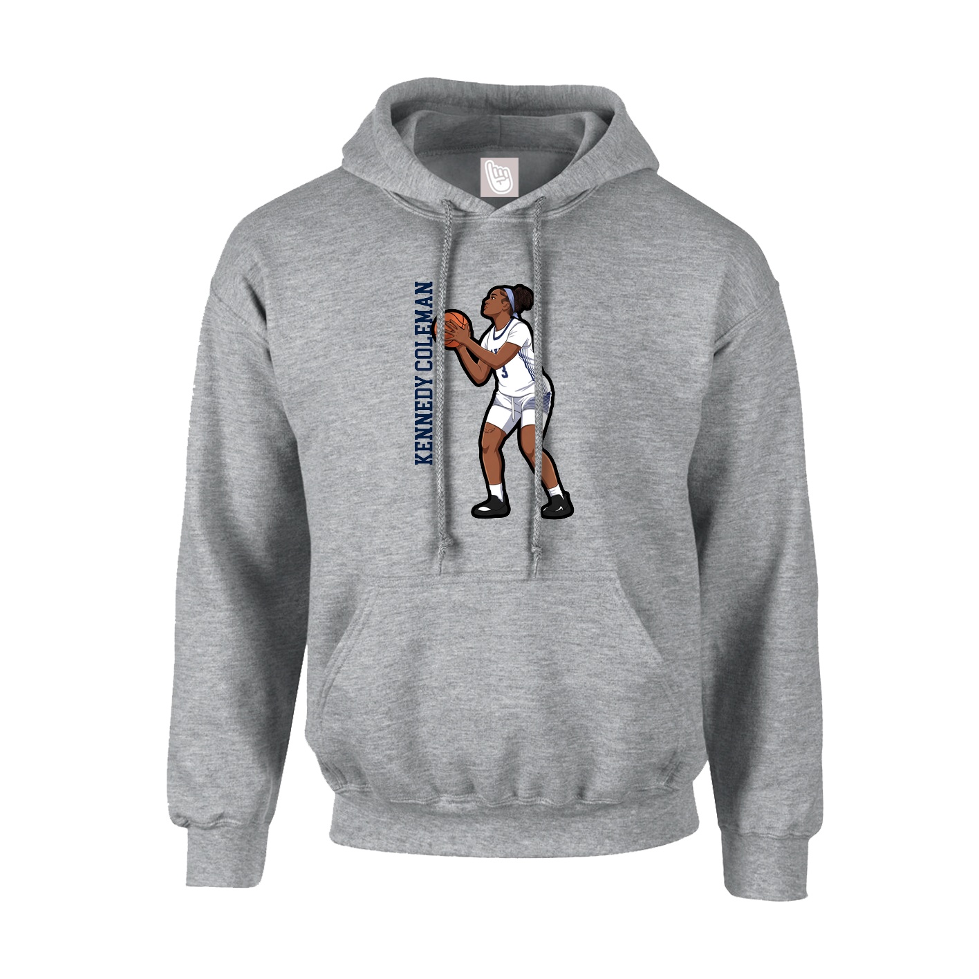 Youth Hoodie — Name Vertical in Grey