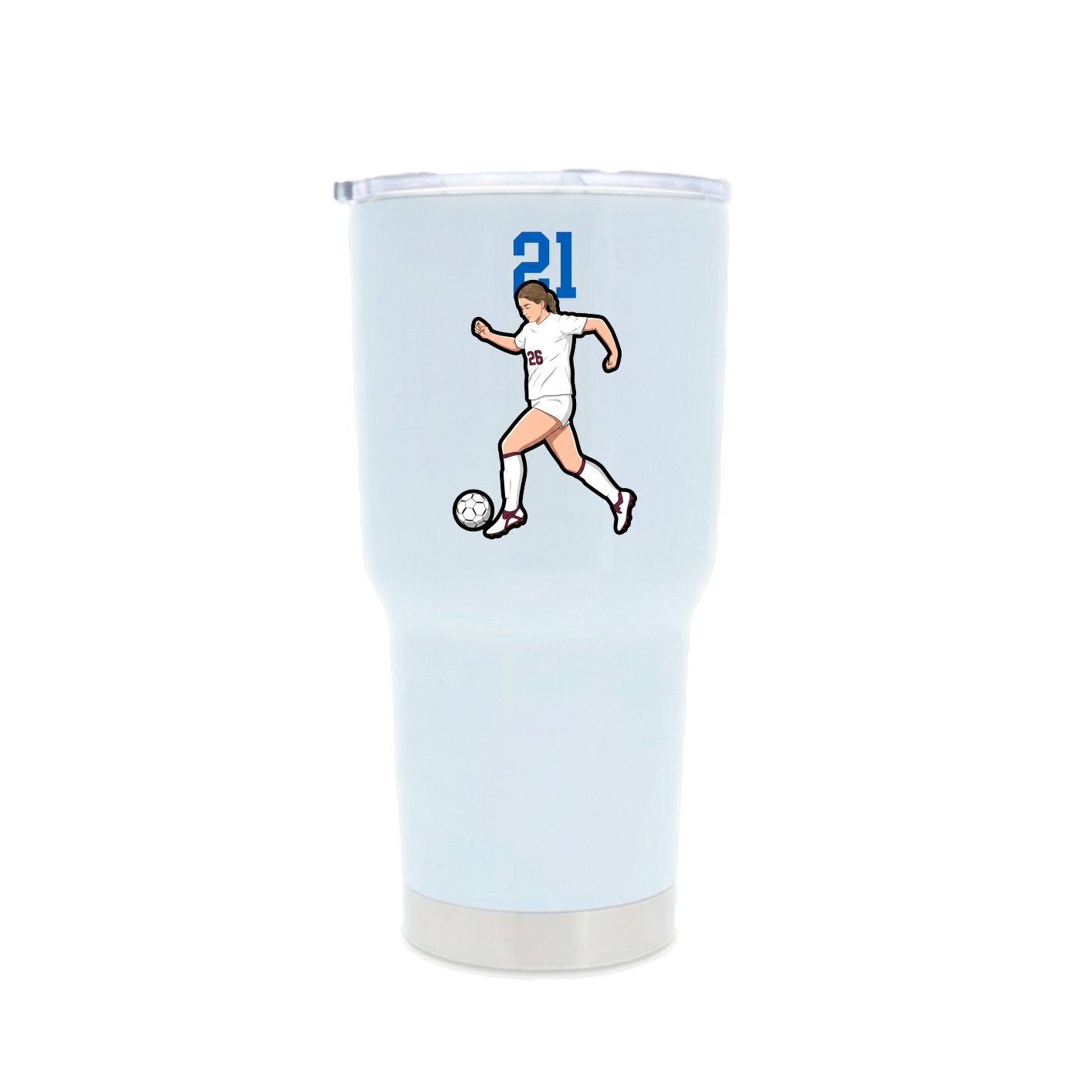 30oz Stainless Steel Tumbler — Number Top in White