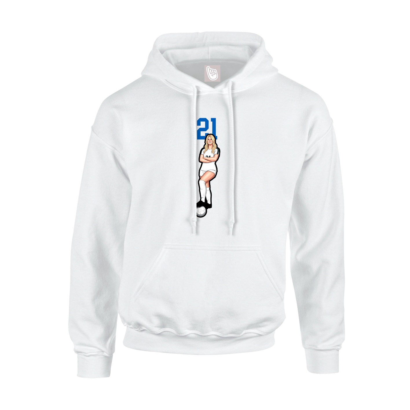 Youth Hoodie — Number Top in White