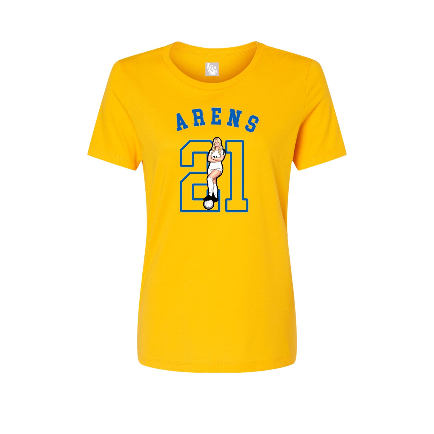 Fitted Women's Tee — Shirsey Arch in Gold