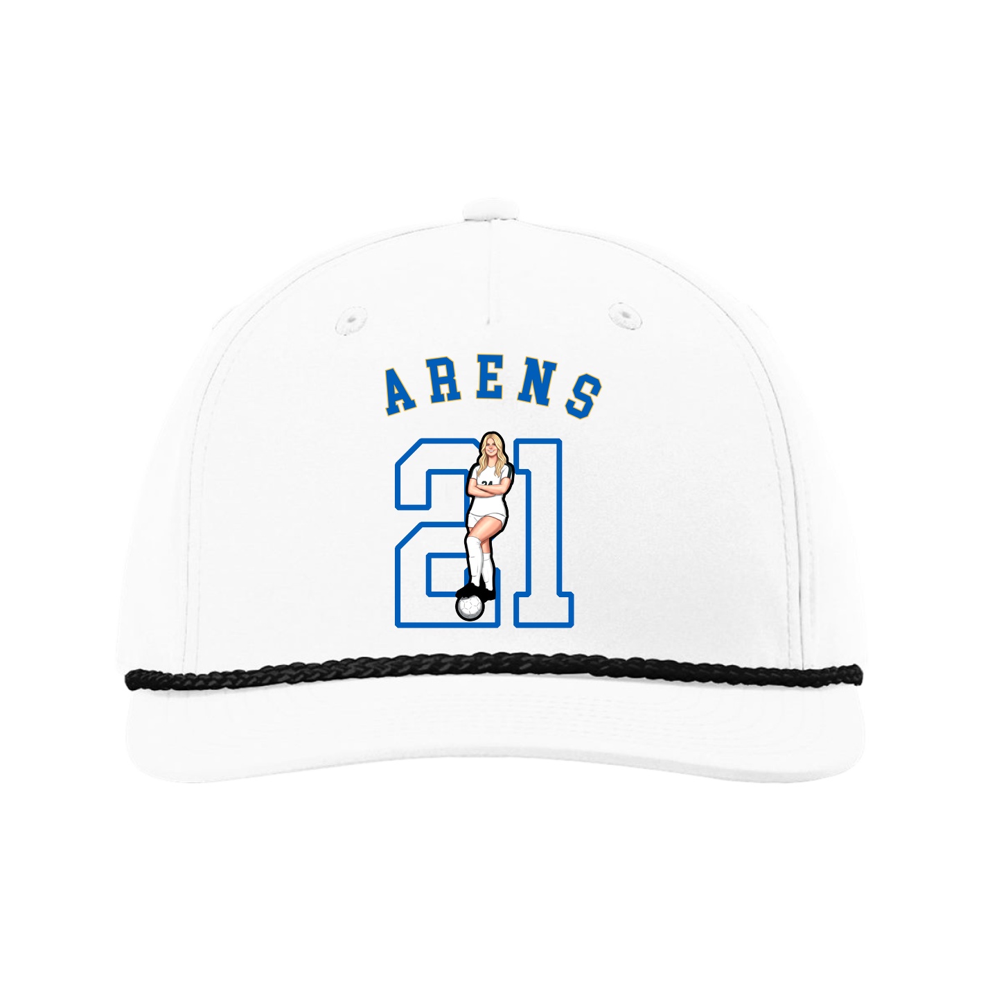 Five-Panel Classic Rope Cap — Shirsey Arch in White