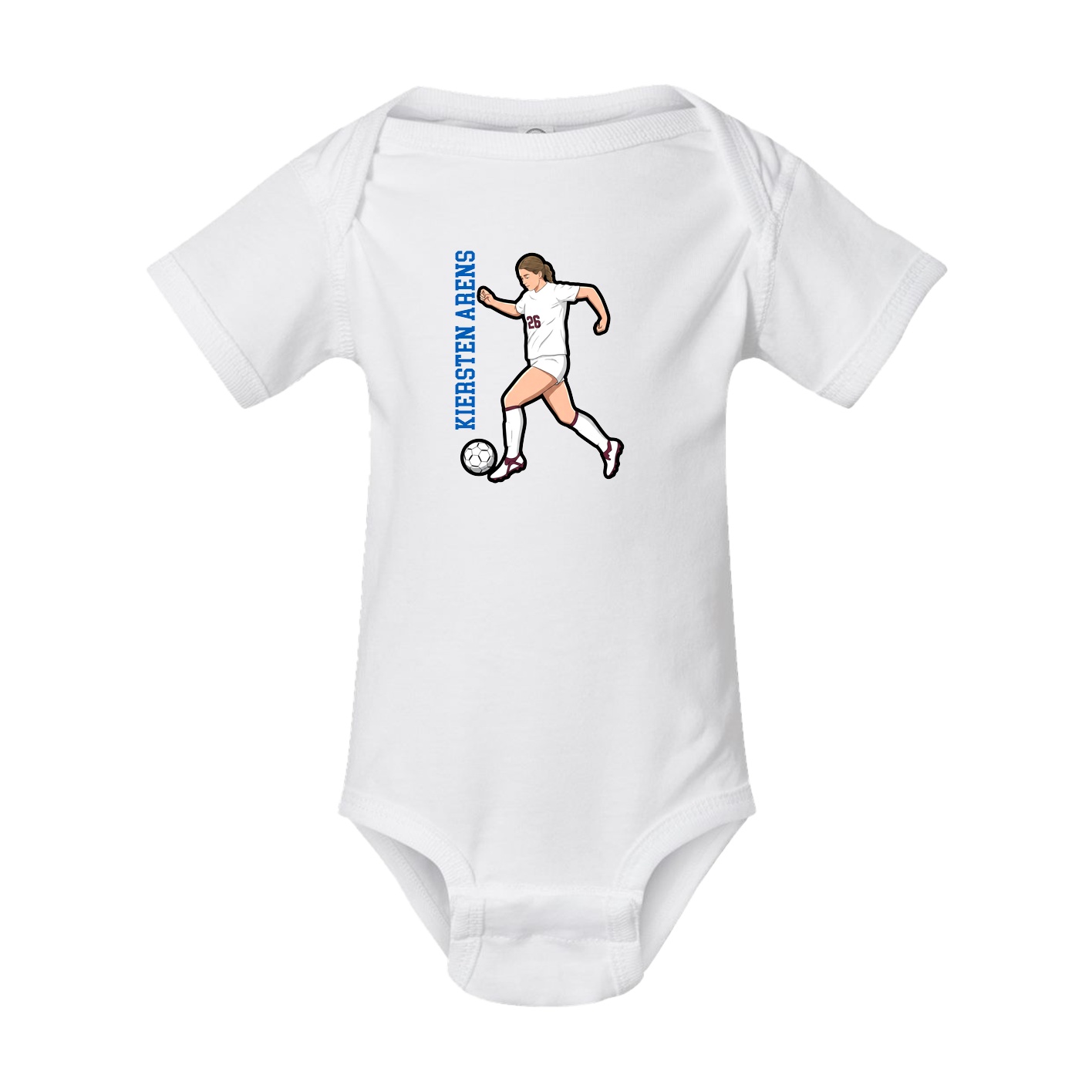 Baby Onesie — Name Vertical in White