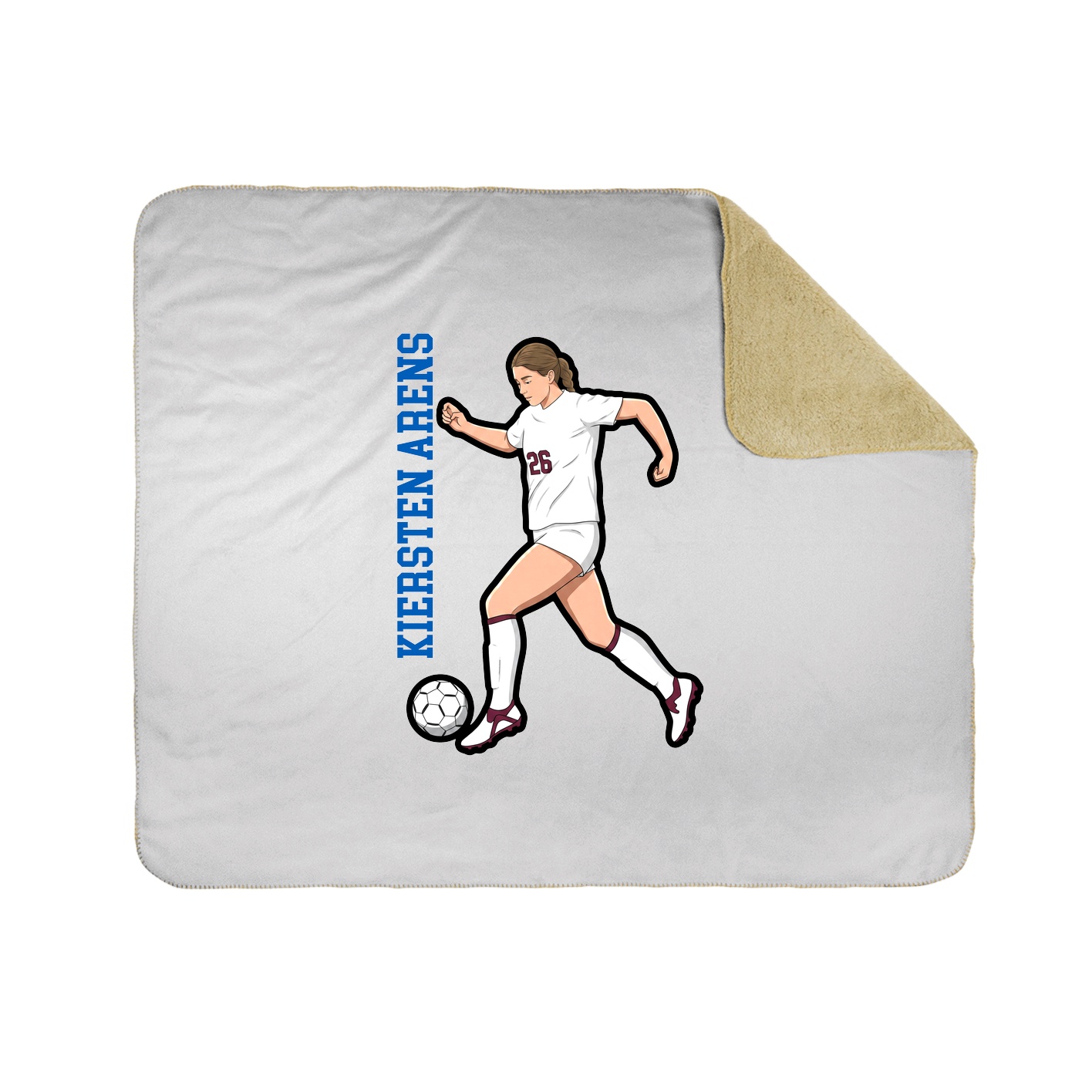 Throw Blanket — Name Vertical in White