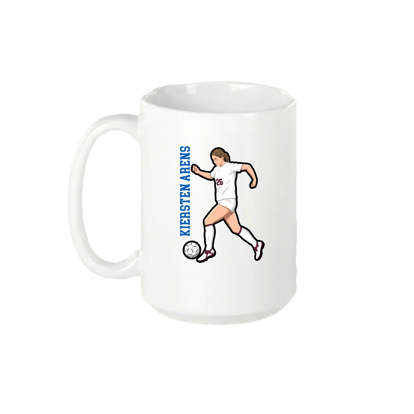 15oz Coffee Mug — Name Vertical in White
