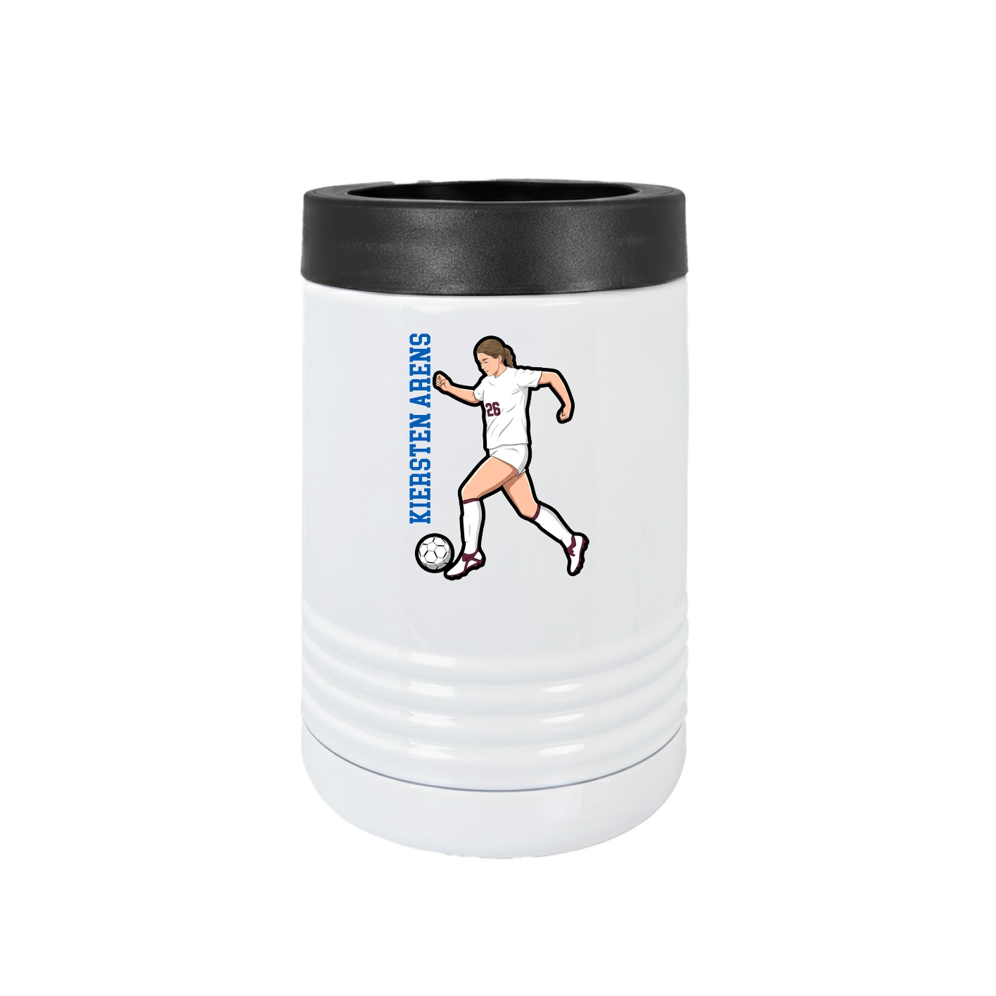 Beverage Holder — Name Vertical in White