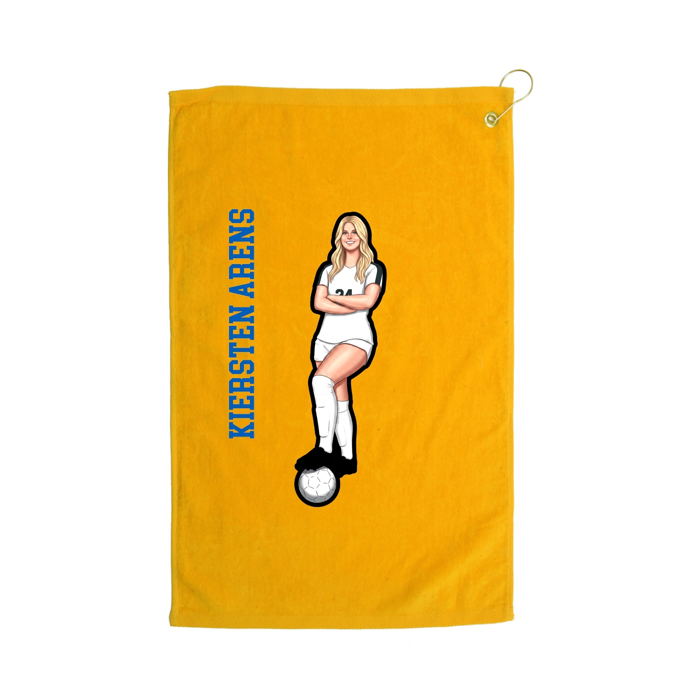 Golf Towel — Name Vertical in Gold