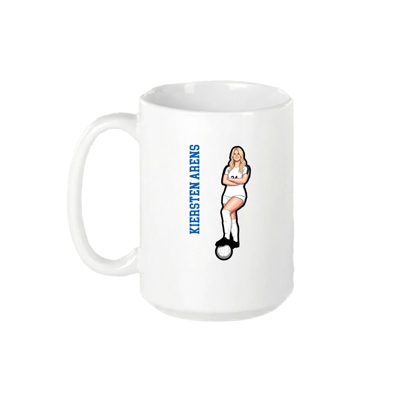 15oz Coffee Mug — Name Vertical in White