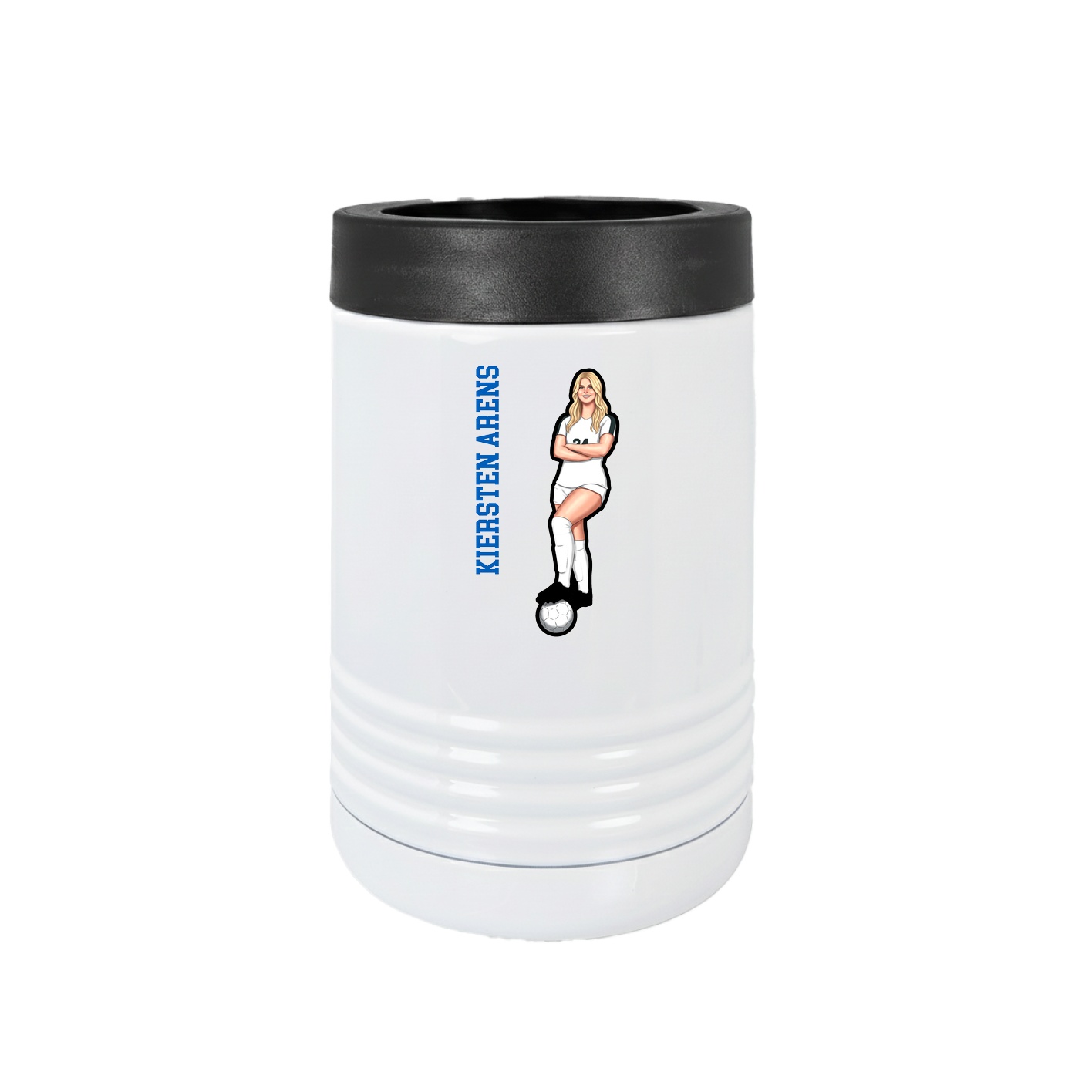 Beverage Holder — Name Vertical in White
