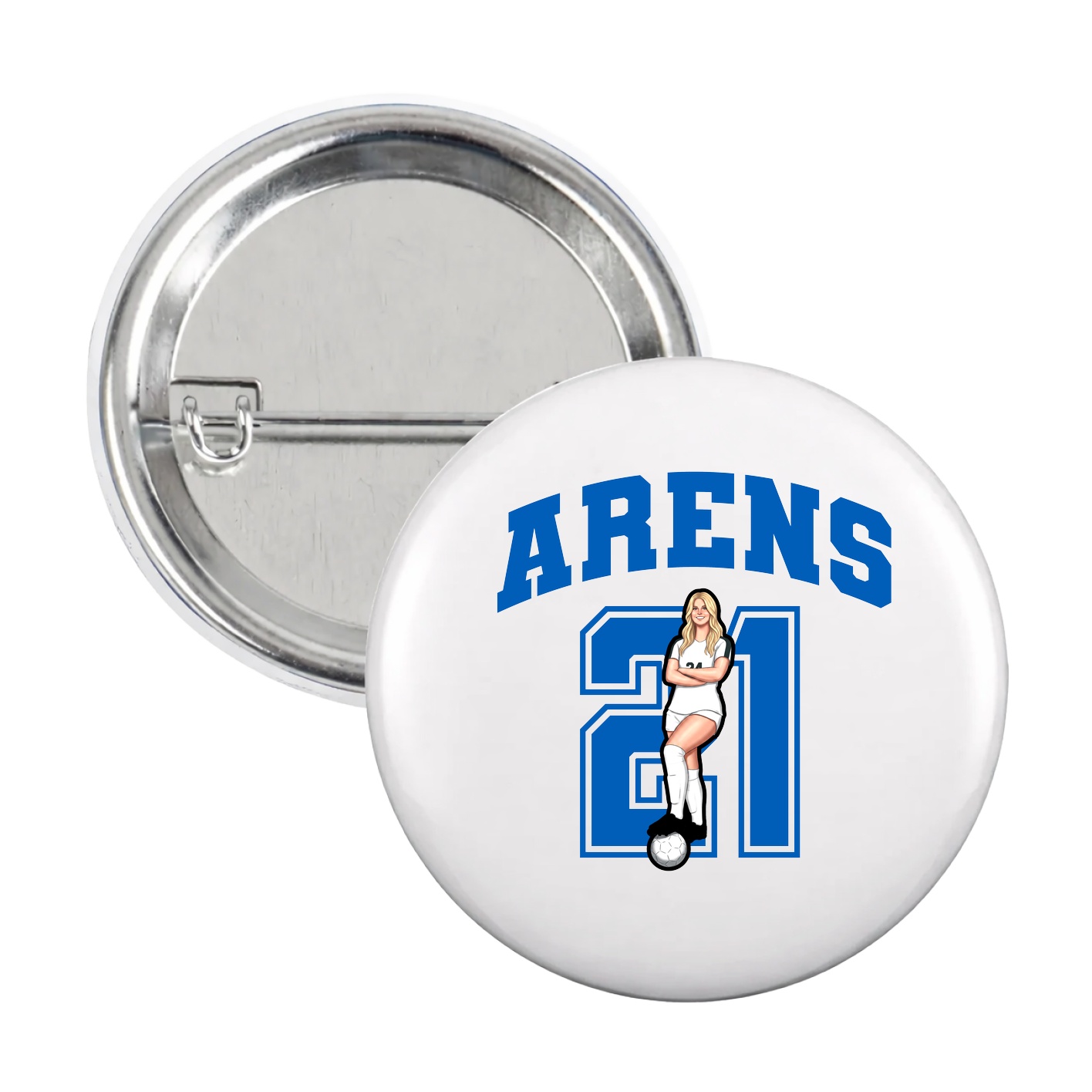 Game Day Button — Number in White