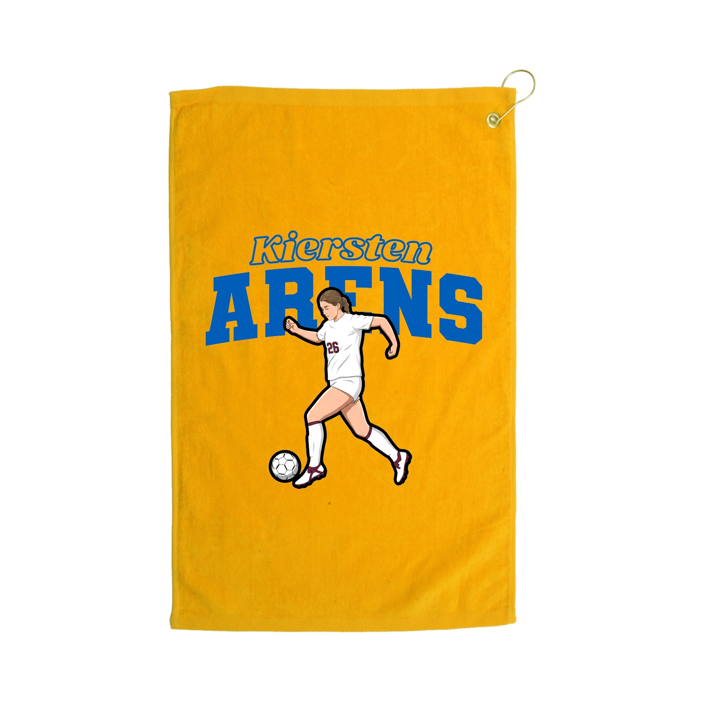 Golf Towel — Name Arch in Gold