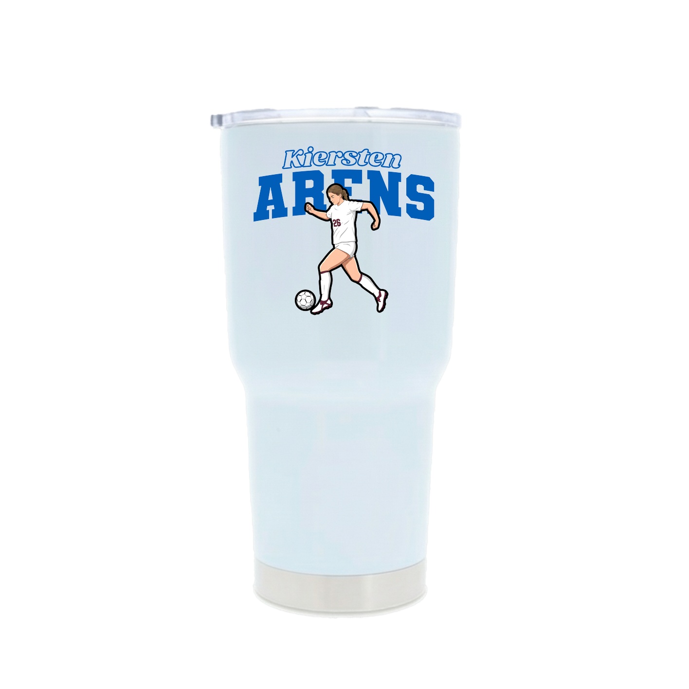 30oz Stainless Steel Tumbler — Name Arch in White