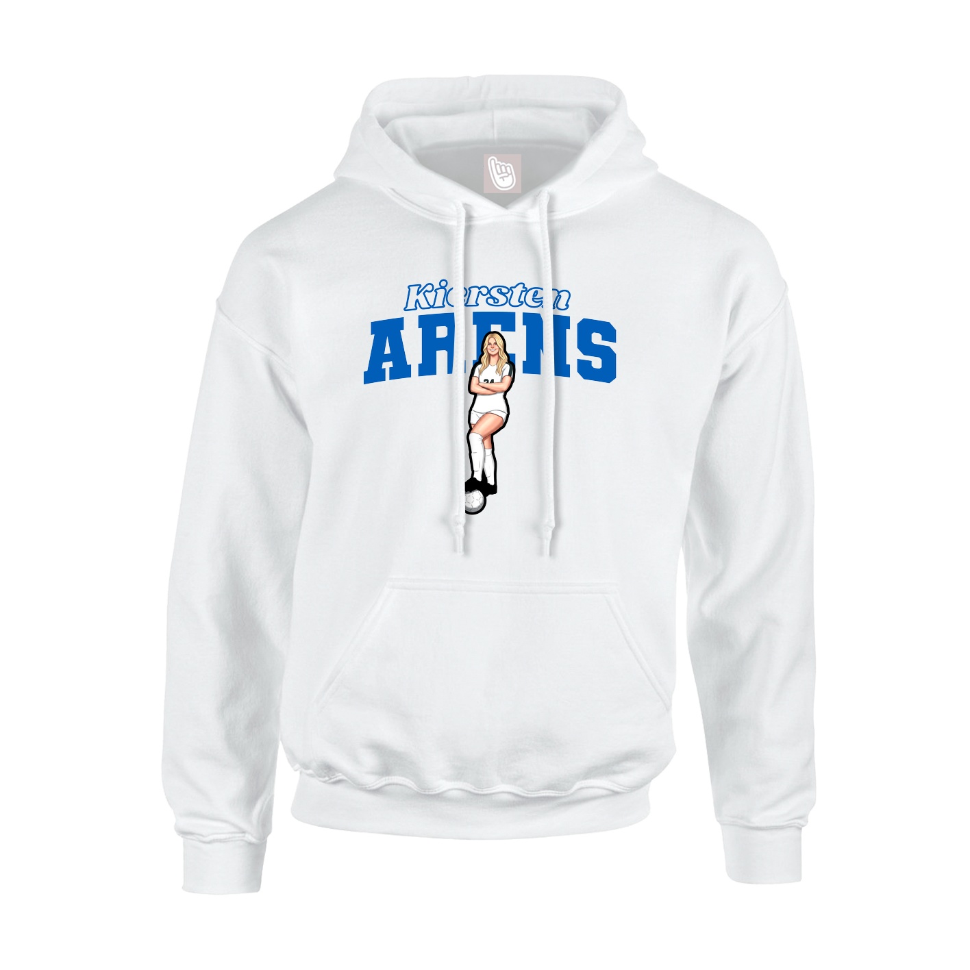 Youth Hoodie — Name Arch in White