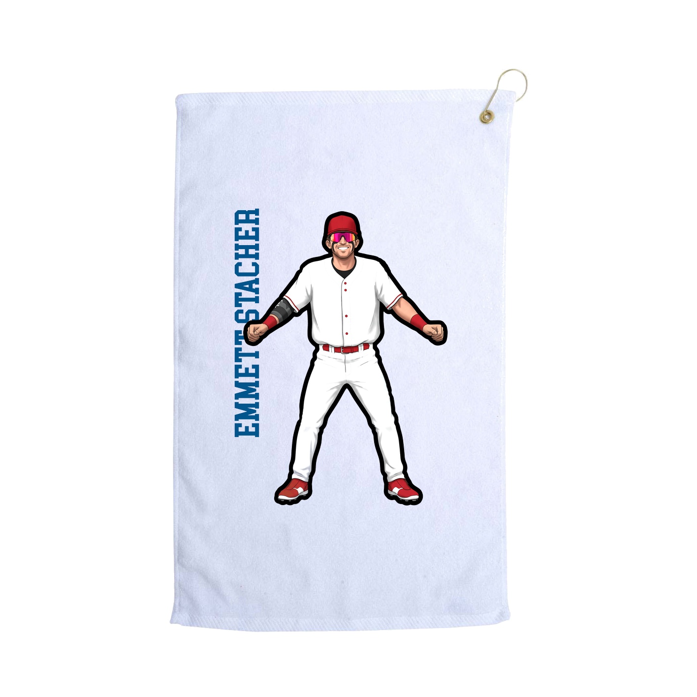 Golf Towel — Name Vertical in White
