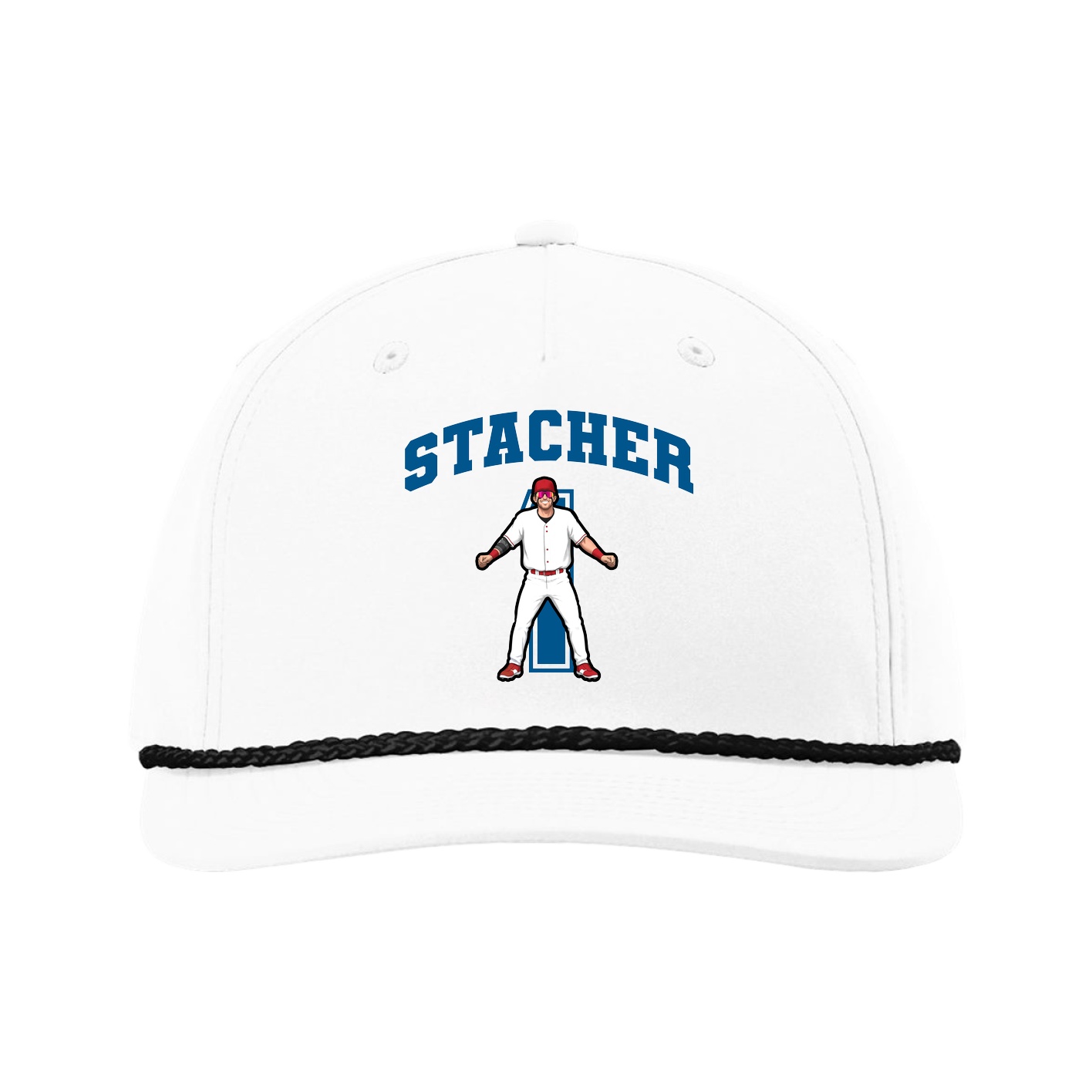 Five-Panel Classic Rope Cap — Number in White