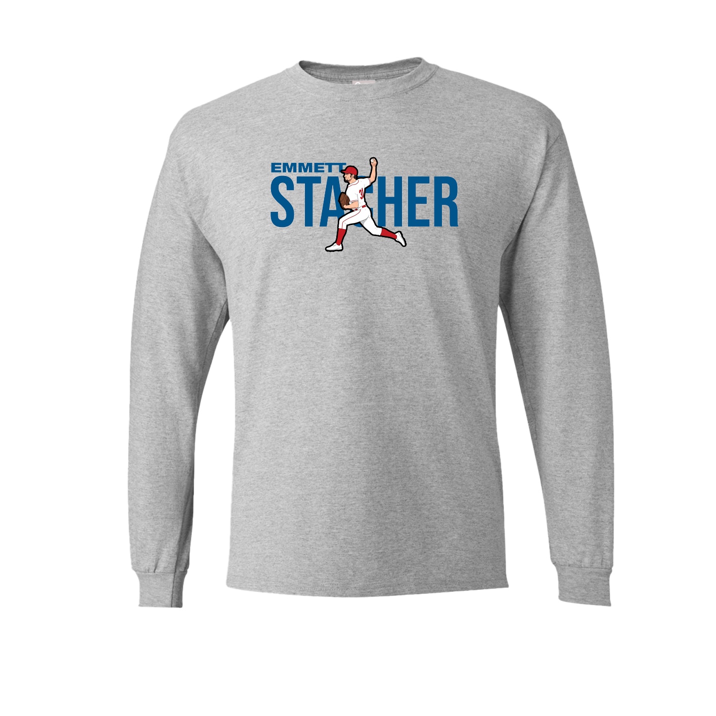 Long Sleeve Tee — Player Name in Grey