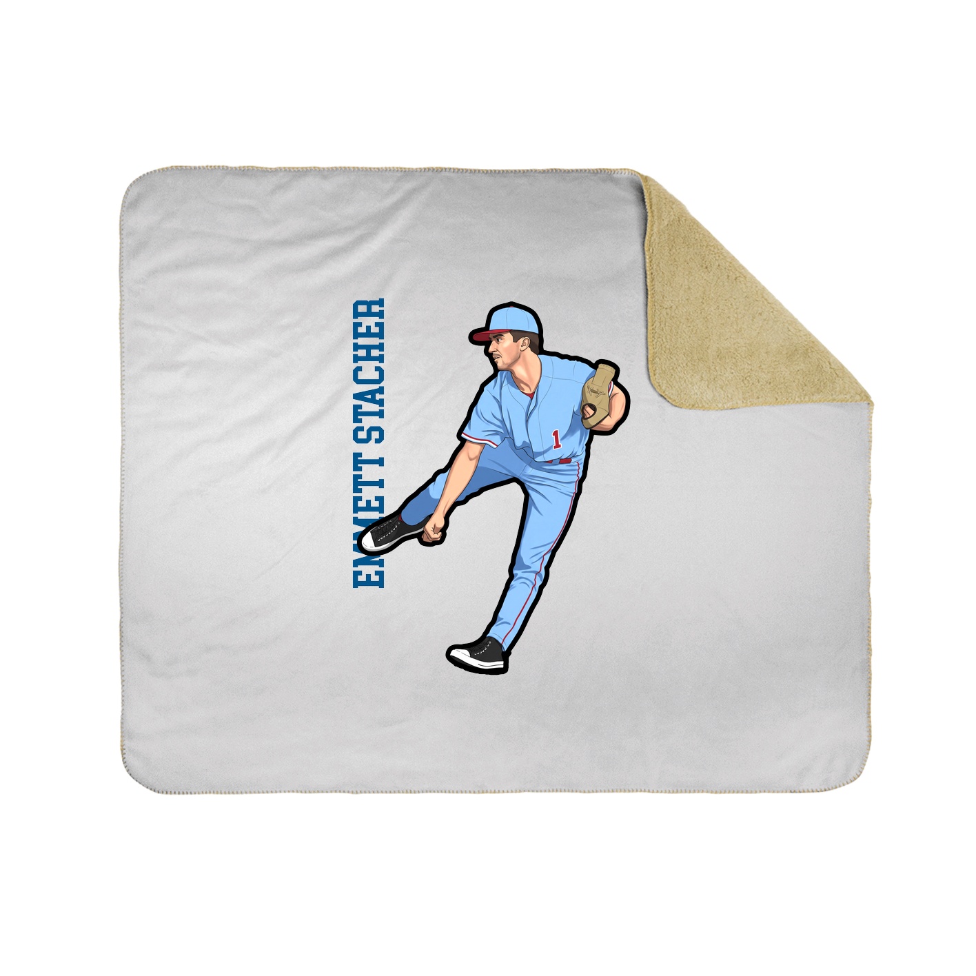 Throw Blanket — Name Vertical in White