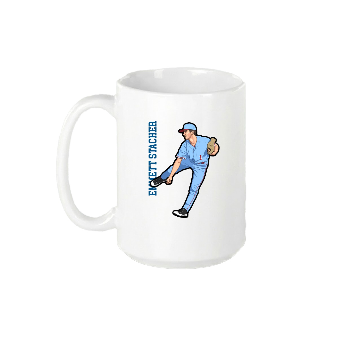 15oz Coffee Mug — Name Vertical in White