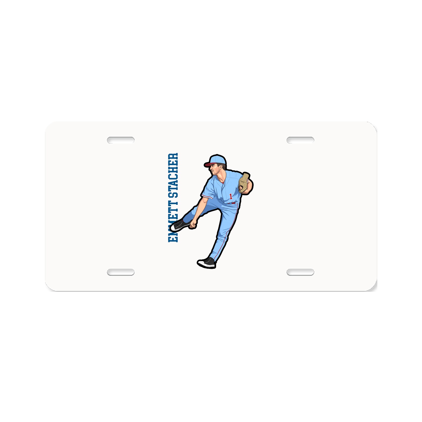 License Plate — Name Vertical in Classic