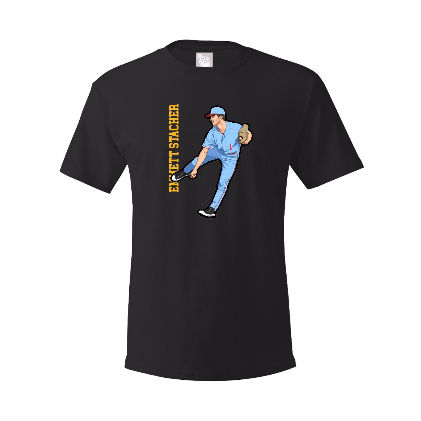 Youth Tee — Name Vertical in Black