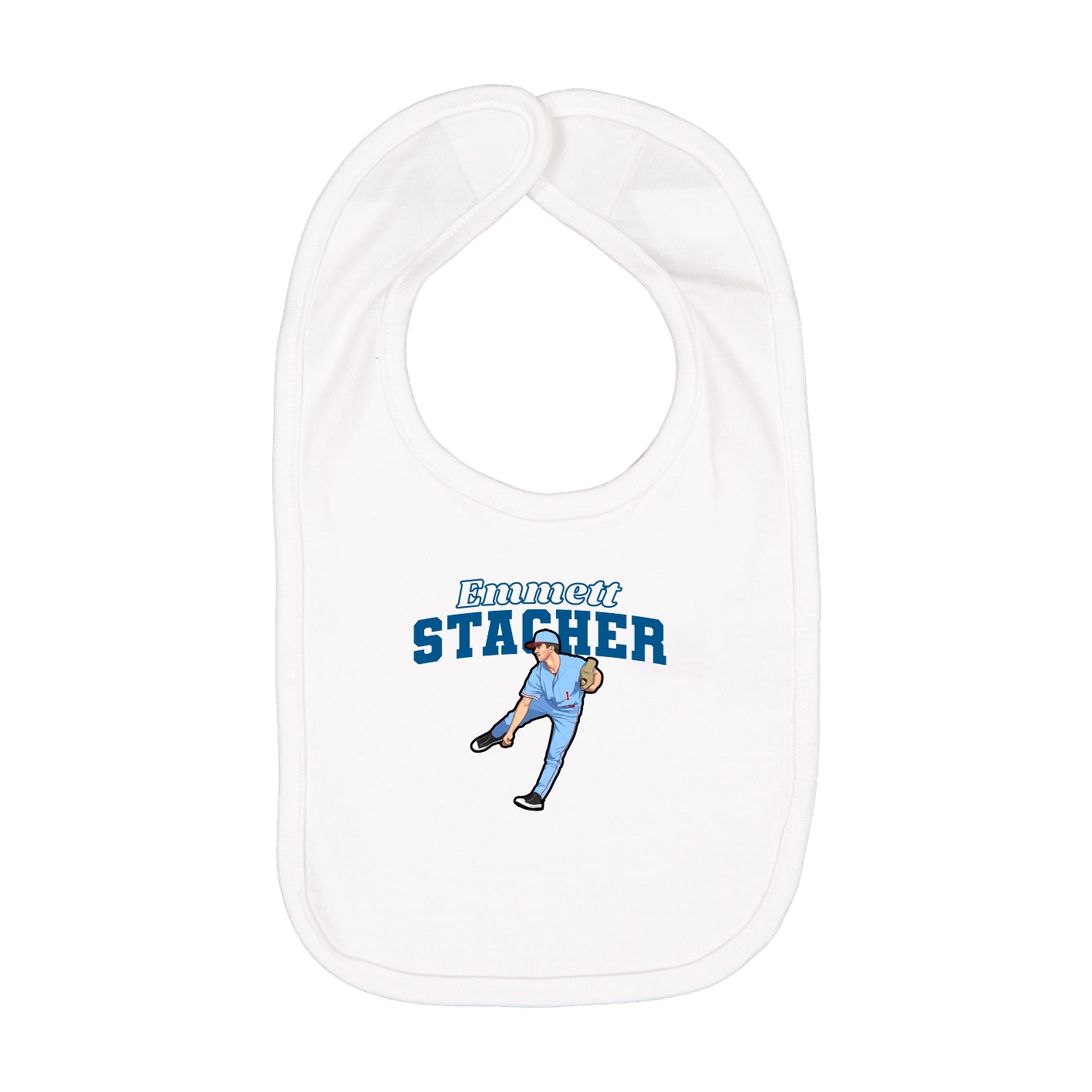 Infant Bib — Name Arch in White