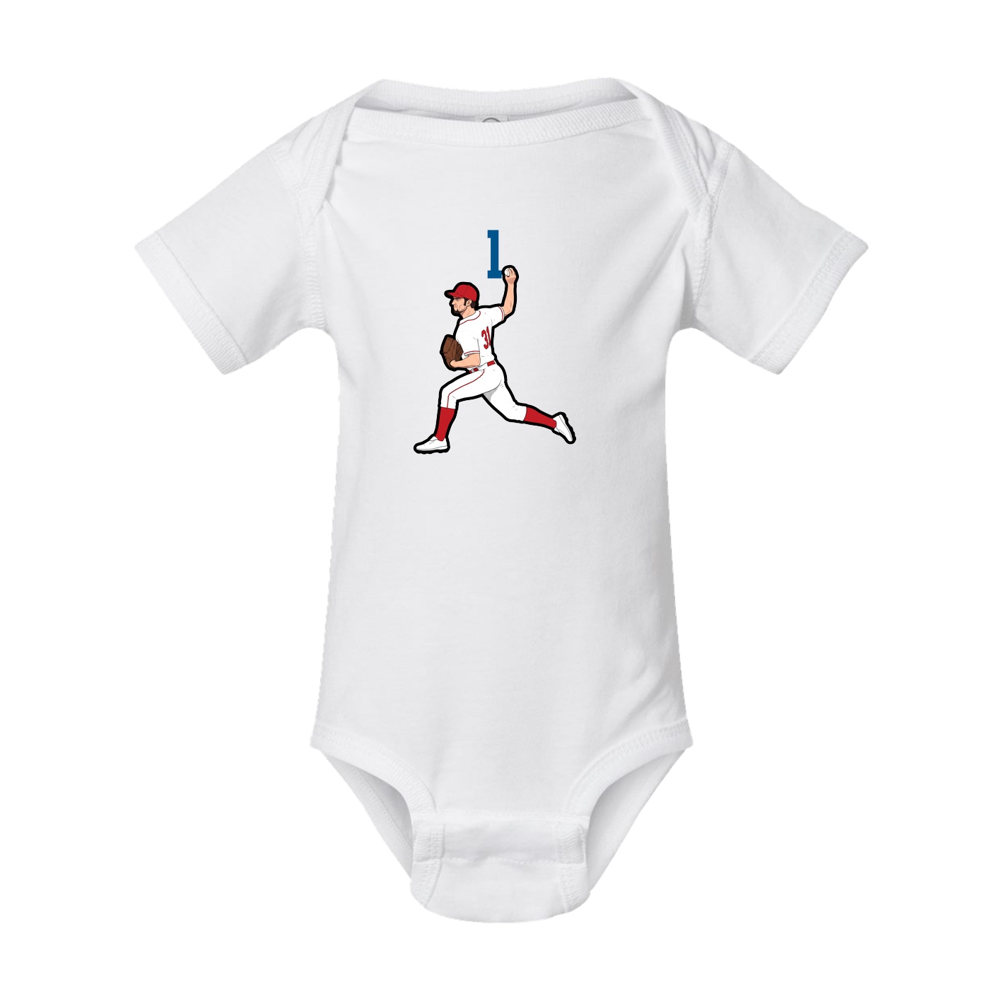 Baby Onesie — Number Top in White