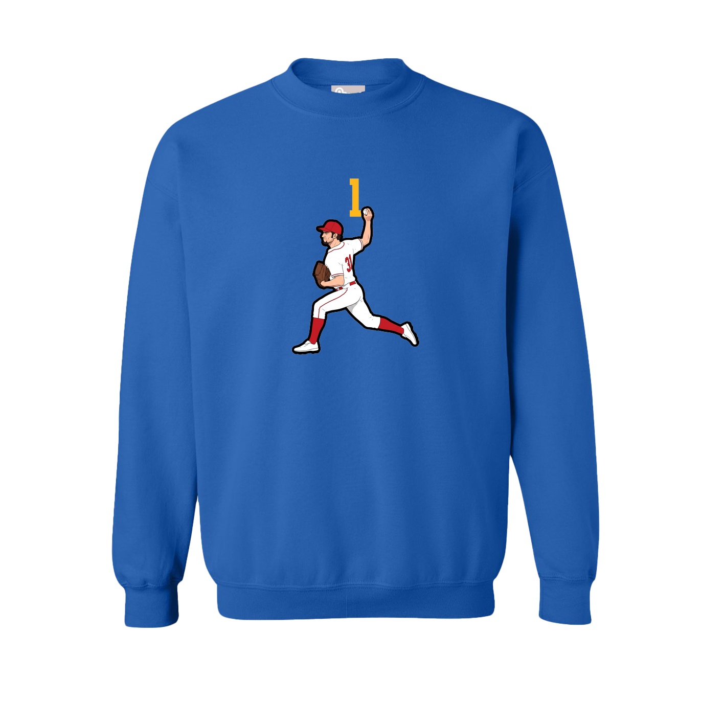 Fleece Crew — Number Top in Royal