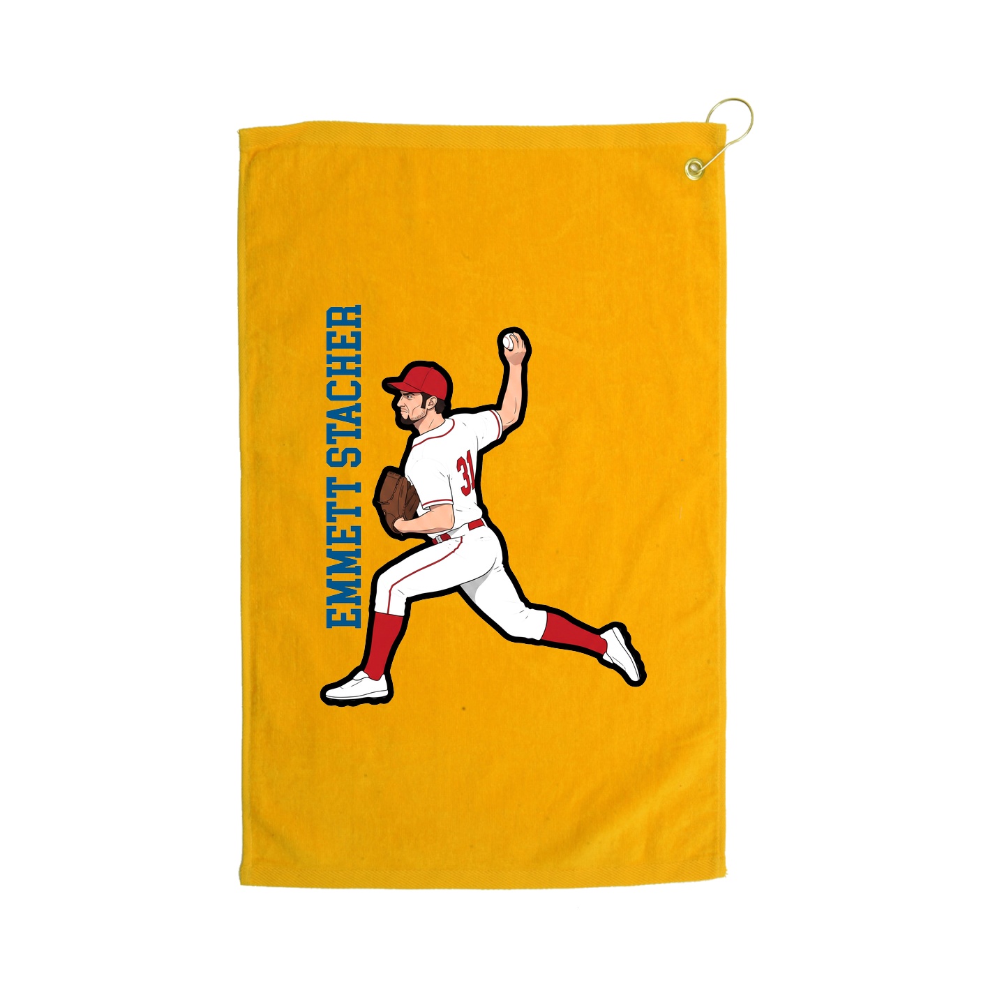 Golf Towel — Name Vertical in Gold