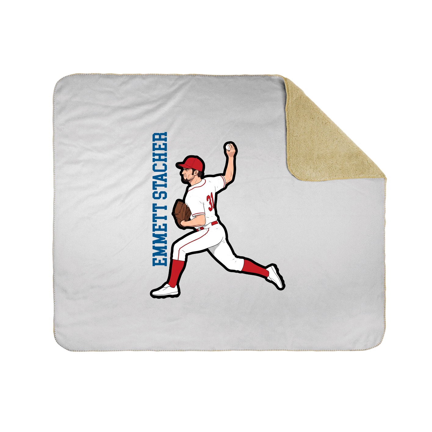 Throw Blanket — Name Vertical in White
