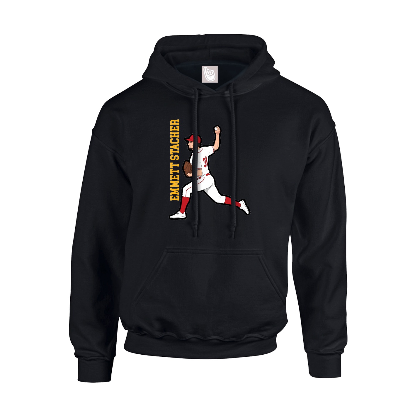 Youth Hoodie — Name Vertical in Black