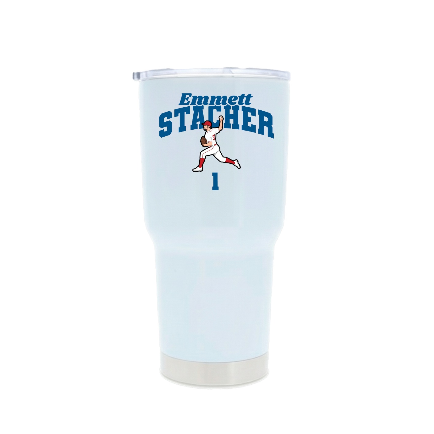 30oz Stainless Steel Tumbler — Signature Arch in White