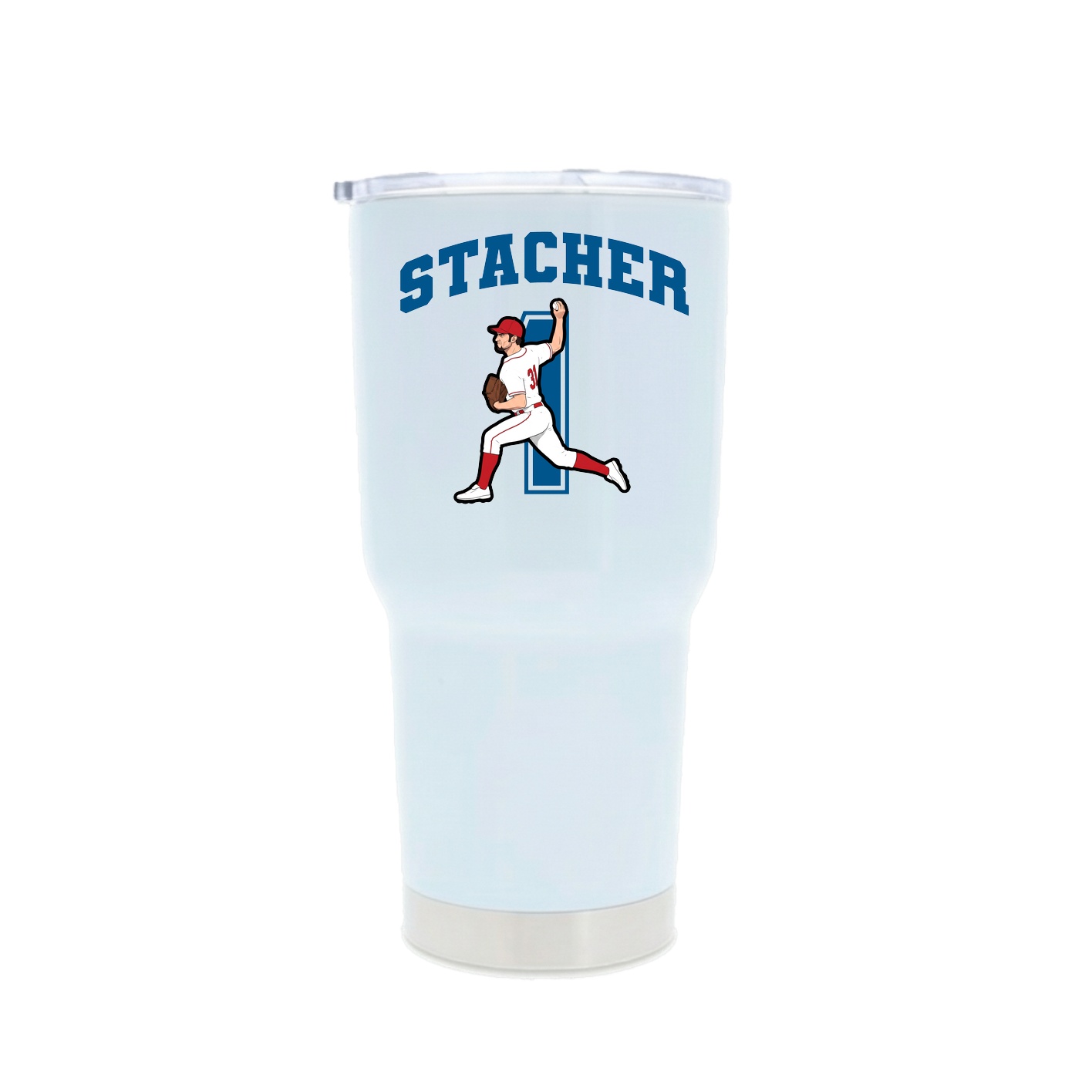 30oz Stainless Steel Tumbler — Number in White