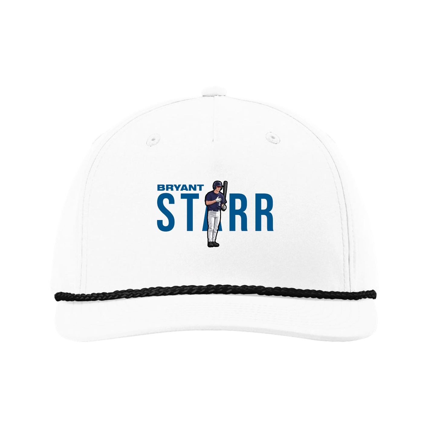Five-Panel Classic Rope Cap — Player Name in White