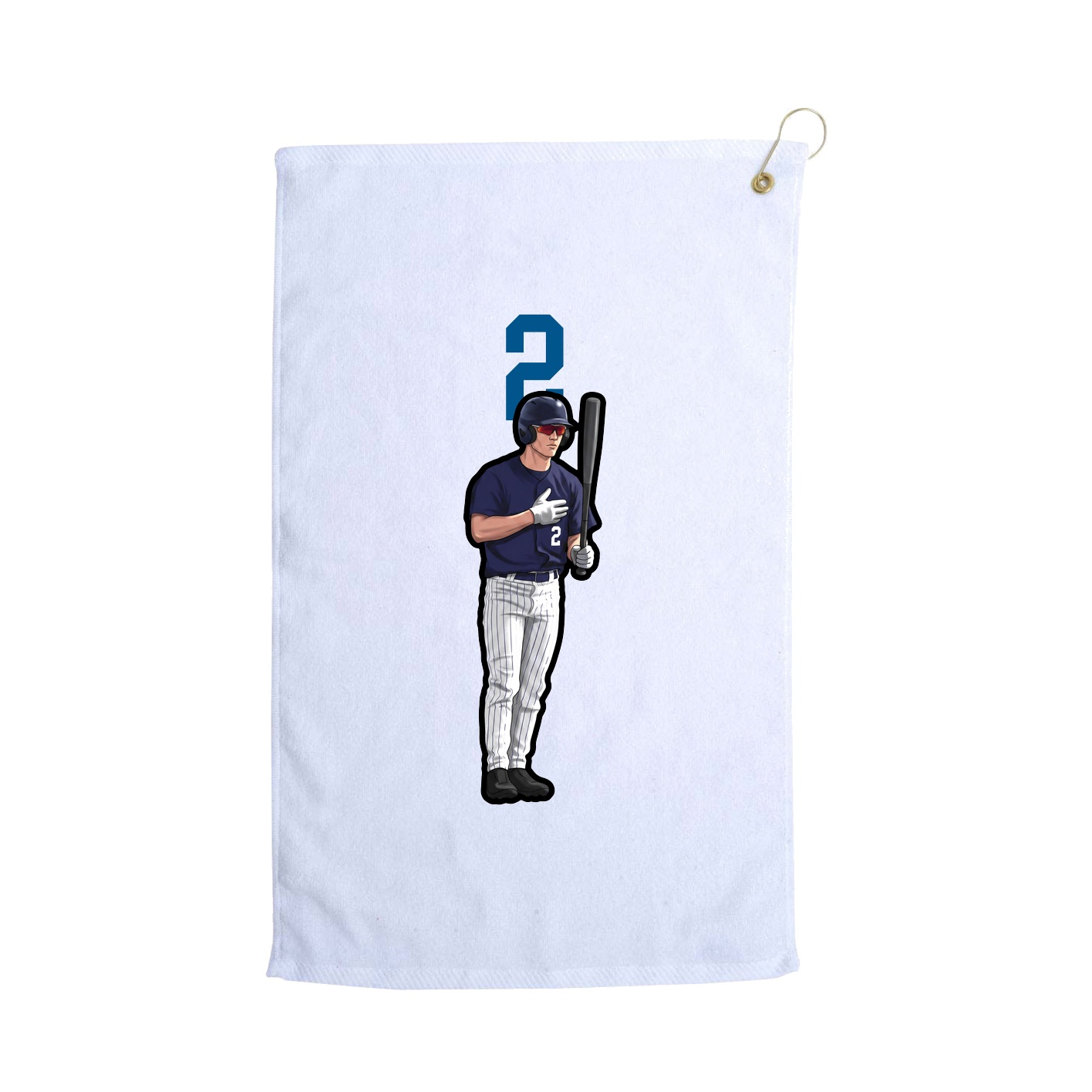 Golf Towel — Number Top in White