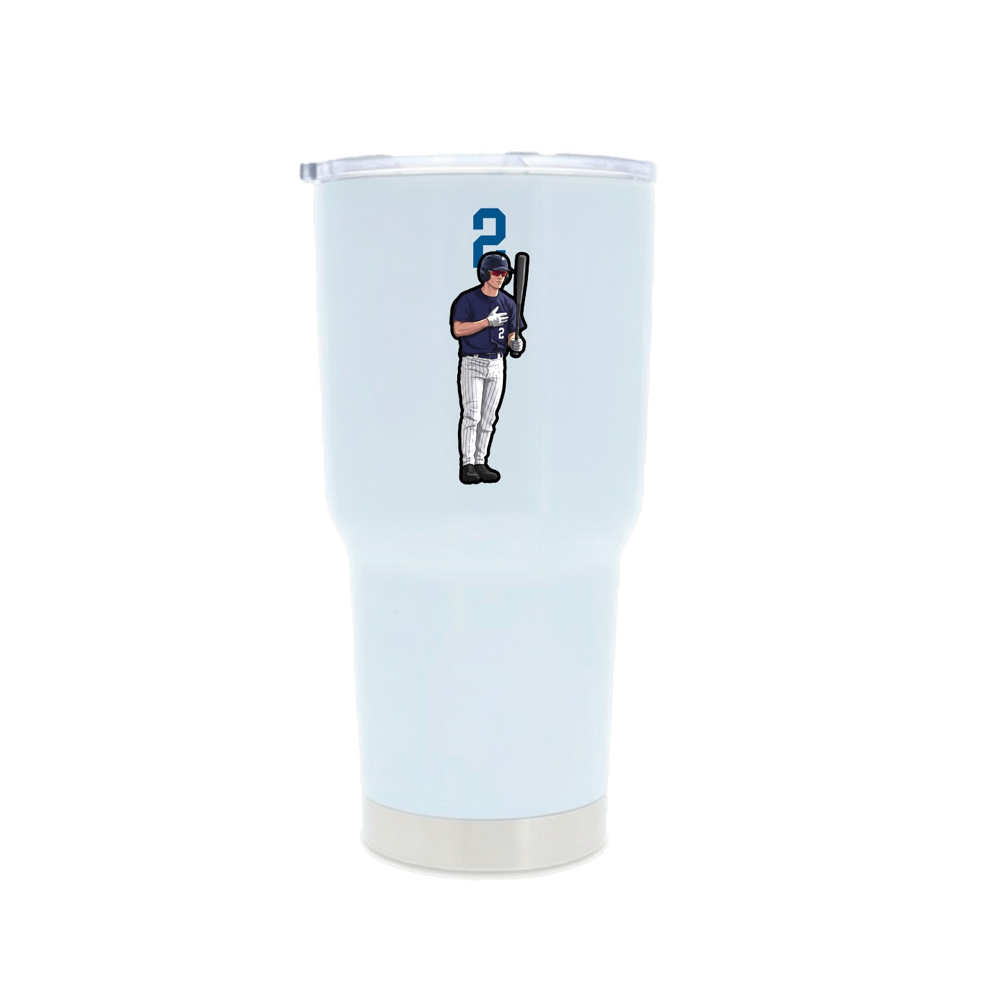 30oz Stainless Steel Tumbler — Number Top in White